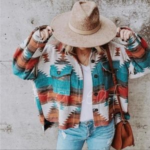 **FINAL SALE** New tribal flannel Aztec jacket coat Shacket